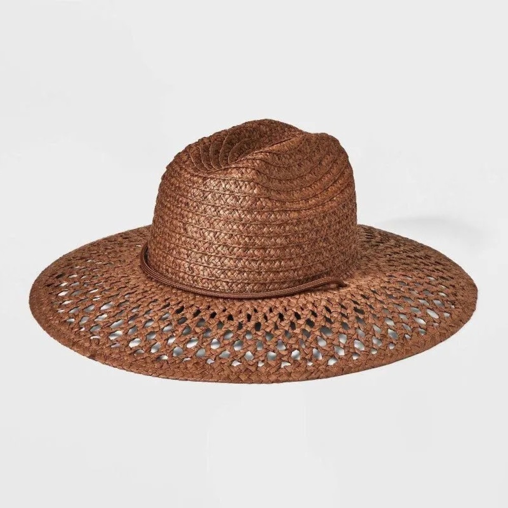 Hand Woven & Braided Open Hole Pattern Rancher Hat Universal Thread™ Brown